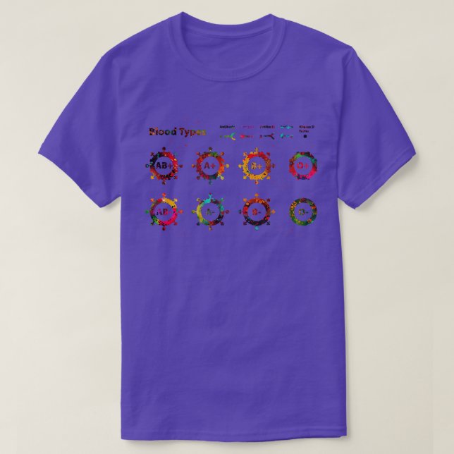 Human Blood Types 1 T-Shirt (Design Front)