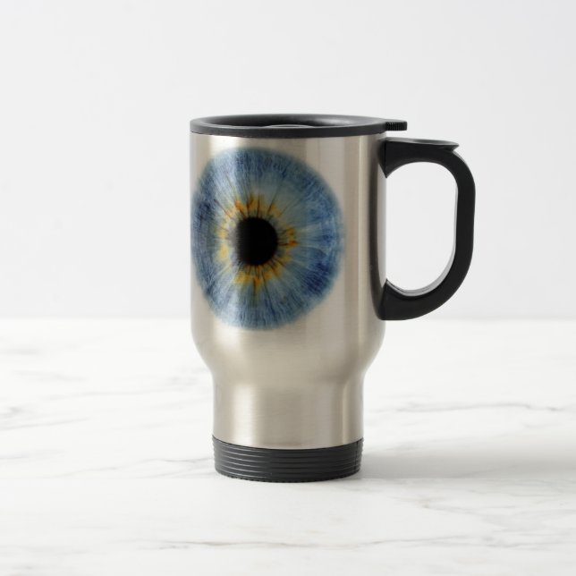 Human blue eyeball travel mug (Right)