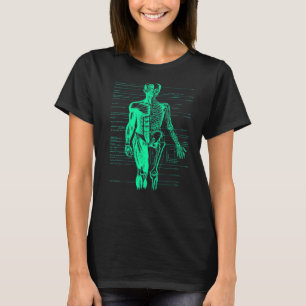 Human Body Anatomy Doctor Nurse Teal Turquoise T-Shirt