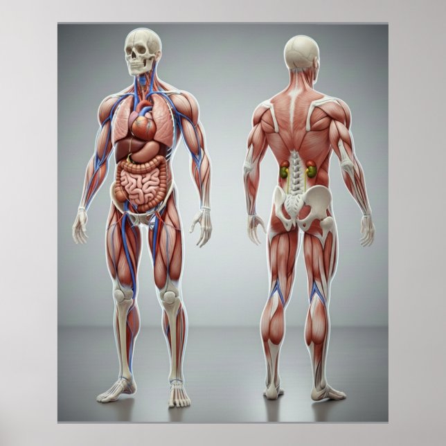 Human Body Anatomy Educational Kids Science Poster (Front)