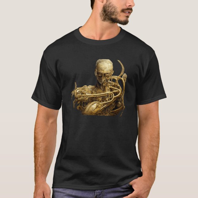 Human Body Anatomy Made Out Of Brass Instruments T-Shirt (Front)