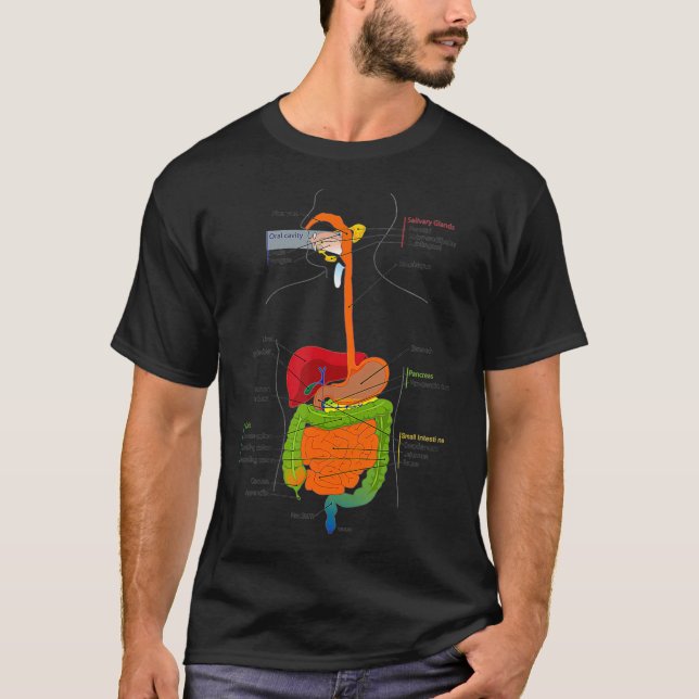 Human Body Digestive System Gastrointestinal Tract T-Shirt (Front)
