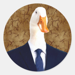 Human Body in suits with Goose Head Sticker