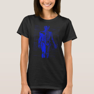 Human Body Muscle Anatomy Doctor Nurse Dark Blue T-Shirt