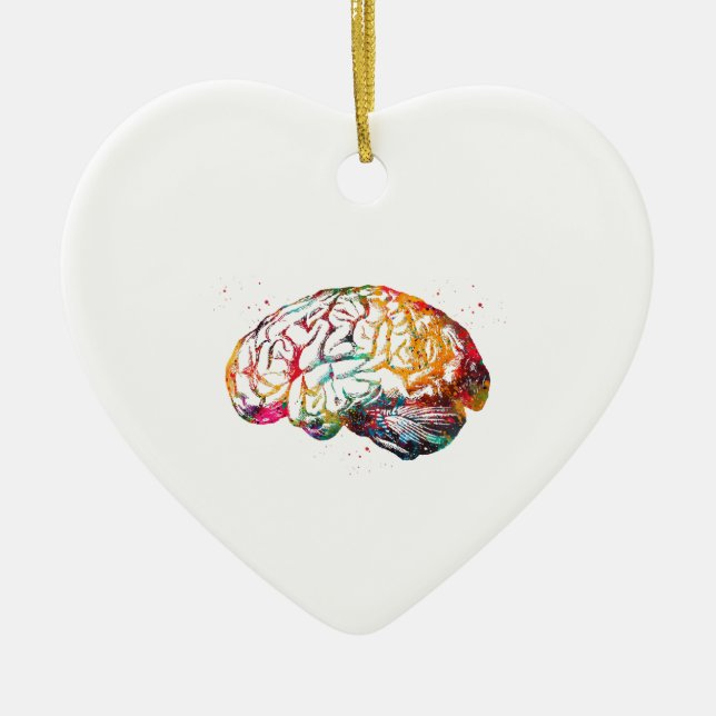 Human Brain Ceramic Tree Decoration (Front)