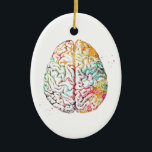 Human Brain Ceramic Tree Decoration<br><div class="desc">Human Brain,  Brain Anatomy,  Watercolor,  Medical Science Art,  Anatomical Art</div>
