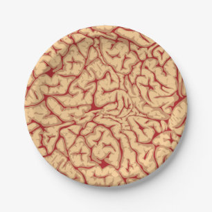Human Brain Creepy Brains Galore Funny Halloween Paper Plate