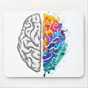 human brain illustration mouse mat