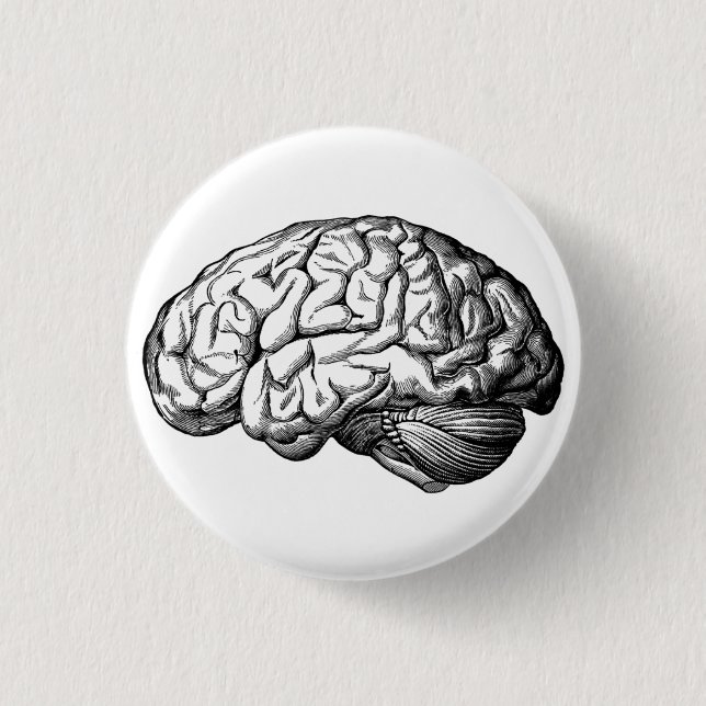 Human Brain Spooky button pin (Front)