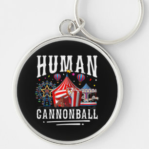 Human Cannonball Circus Carnival Key Ring