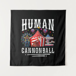 Human Cannonball Circus Carnival Tapestry