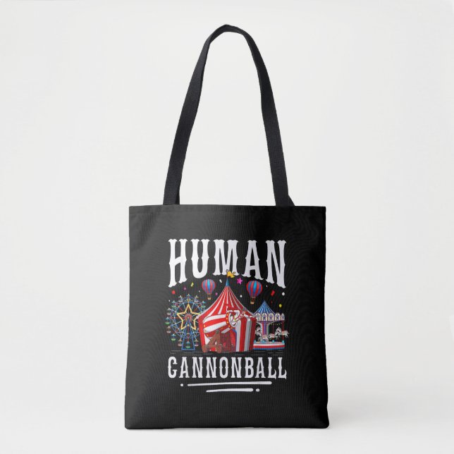 Human Cannonball Circus Carnival Tote Bag (Front)