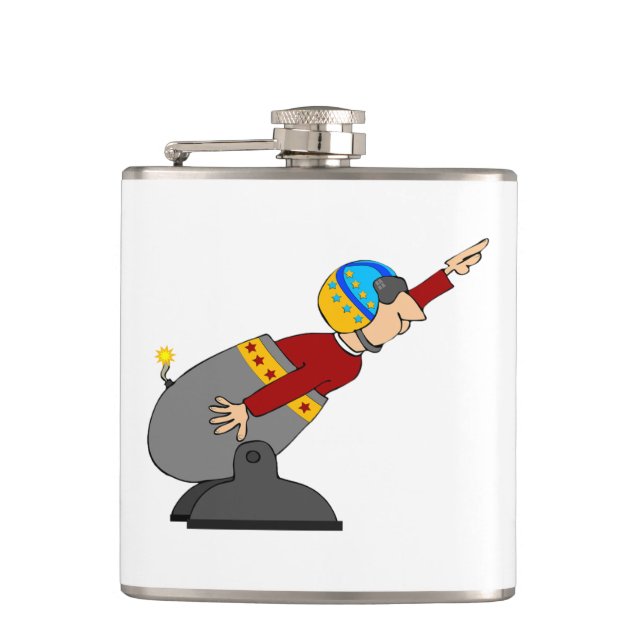 Human Cannonball Hip Flask (Front)