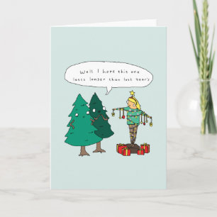Human Christmas Tree   Funny Comic Christmas Card