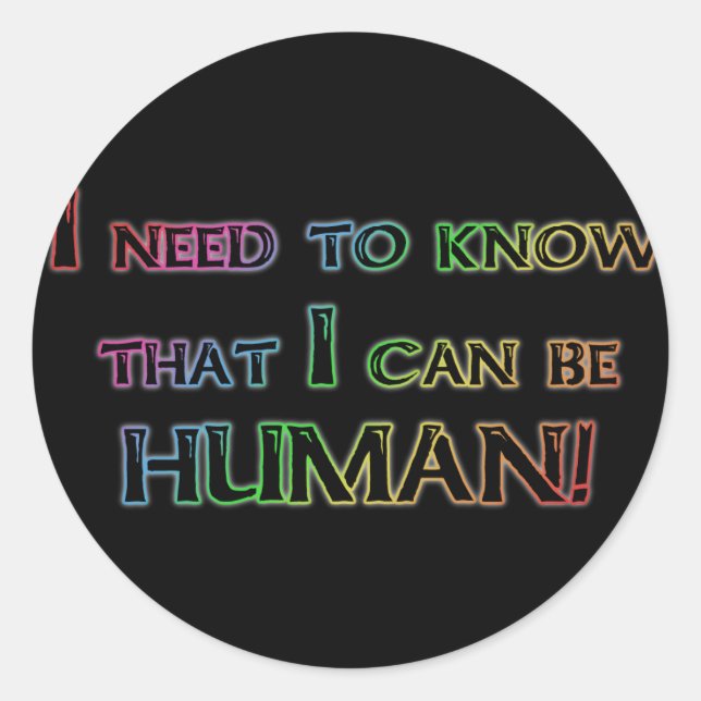 Human Classic Round Sticker (Front)