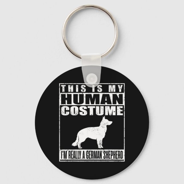 Human Costume A German Shepherd Dog Halloween Key Ring (Front)