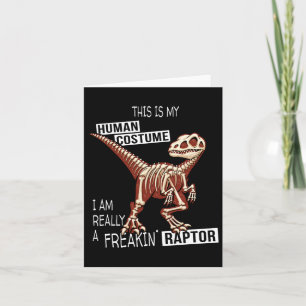 Human Costume Dino Halloween Freakin Velociraptor  Card