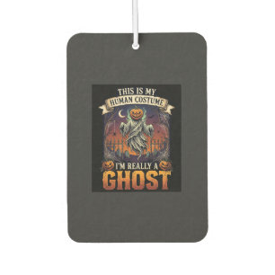 Human Costume Ghost Pumpkin Head Graveyard Spider Car Air Freshener