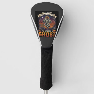 Human Costume Ghost Pumpkin Head Graveyard Spider Golf Head Cover