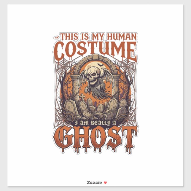 Human Costume Ghost Skeleton Graveyard Moon Hallow (Sheet)