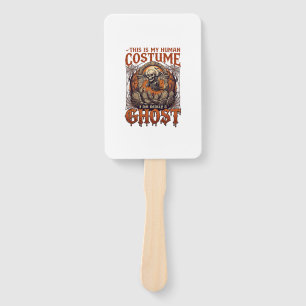 Human Costume Ghost Skeleton Graveyard Moon Hallow Hand Fan