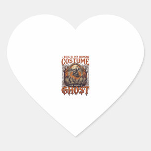 Human Costume Ghost Skeleton Graveyard Moon Hallow Heart Sticker