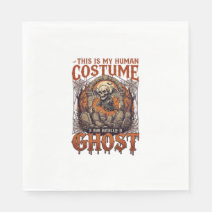 Human Costume Ghost Skeleton Graveyard Moon Hallow Napkin