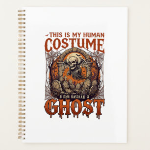 Human Costume Ghost Skeleton Graveyard Moon Hallow Planner