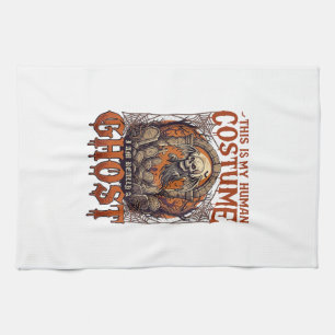 Human Costume Ghost Skeleton Graveyard Moon Hallow Tea Towel