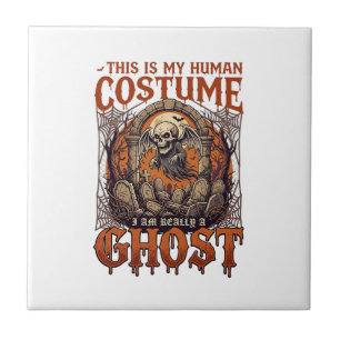 Human Costume Ghost Skeleton Graveyard Moon Hallow Tile