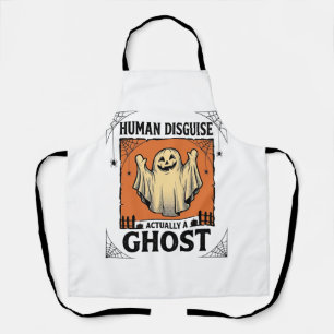 Human Costume Ghost Vintage Halloween Humor_1 Apron