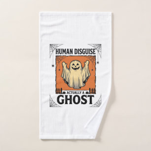 Human Costume Ghost Vintage Halloween Humor_1 Hand Towel