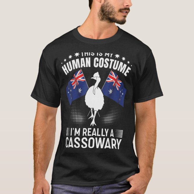 Human Costume I'm Really A Cassowary Retro Cassowa T-Shirt (Front)