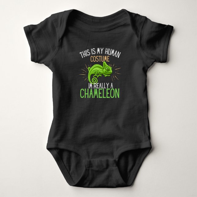 Human Costume Im Really A Chameleon fun Baby Bodysuit (Front)
