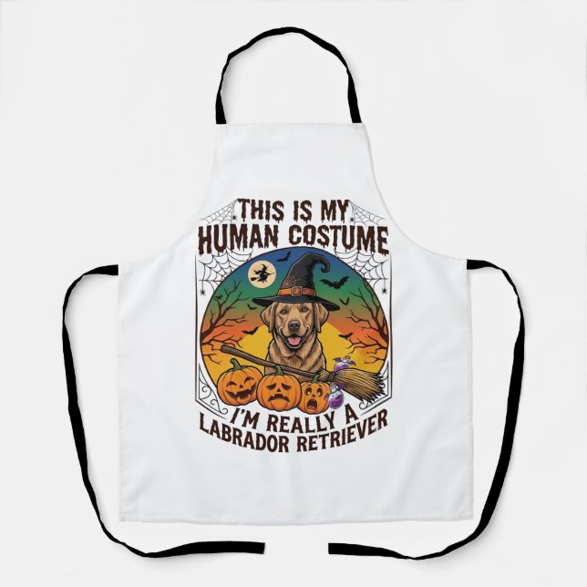 Human Costume Labrador Retriever Halloween Witch H Apron (Front)