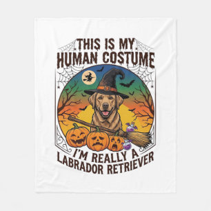 Human Costume Labrador Retriever Halloween Witch H Fleece Blanket