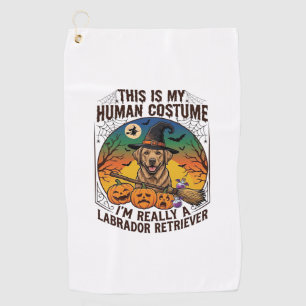 Human Costume Labrador Retriever Halloween Witch H Golf Towel