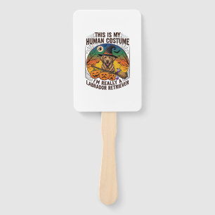 Human Costume Labrador Retriever Halloween Witch H Hand Fan