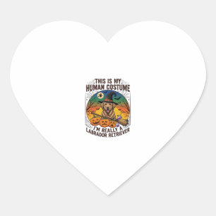 Human Costume Labrador Retriever Halloween Witch H Heart Sticker