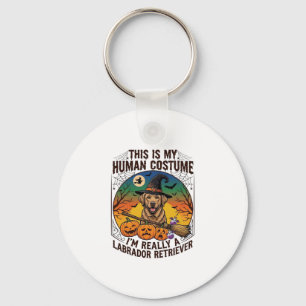 Human Costume Labrador Retriever Halloween Witch H Key Ring