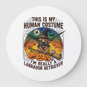 Human Costume Labrador Retriever Halloween Witch H Large Clock