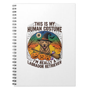 Human Costume Labrador Retriever Halloween Witch H Notebook