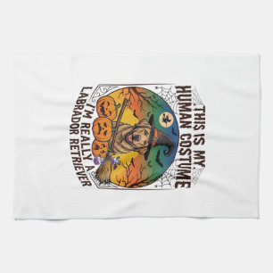 Human Costume Labrador Retriever Halloween Witch H Tea Towel