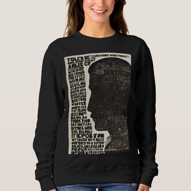 human dark side face with typography art sweatshirt (Front)