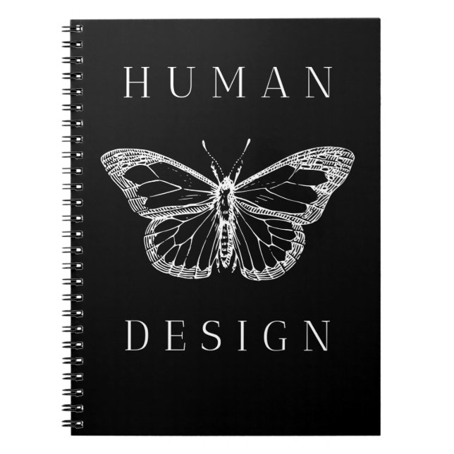 human design black with butterfly notebook (Front)