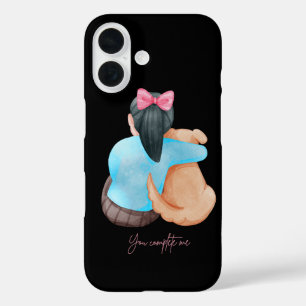 Human & Dog Back View – Minimalist iPhone Case