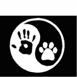 Human/Dog Ying Yang Standing Photo Sculpture