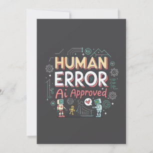 Human Error AI Approved Robot Art Holiday Card