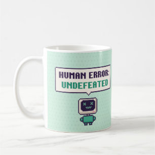 Human Error: Undefeated Funny AI Pixel Mug