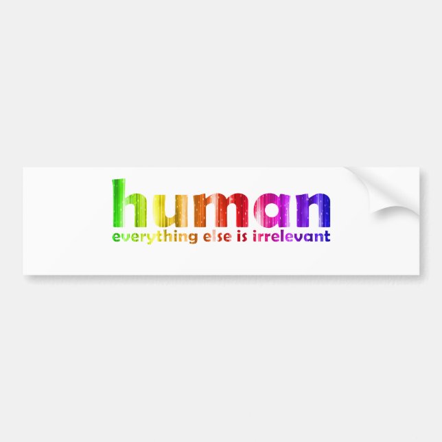 Human - Everything else is irrelevant Bumper Sticker (Front)